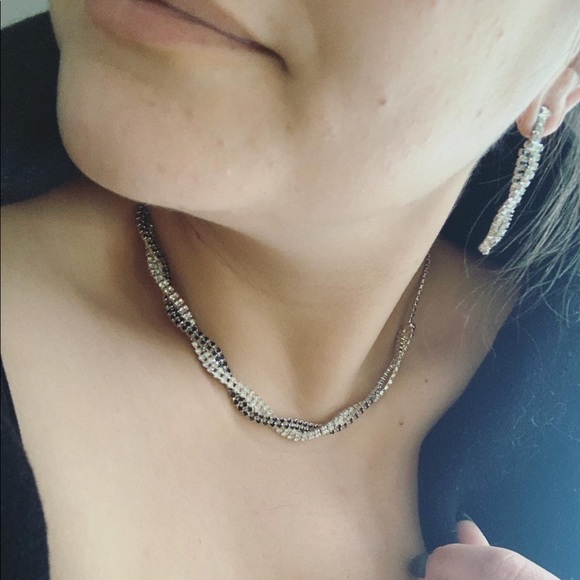 Vintage Continental crystal earring & necklace set - Picture 8 of 9